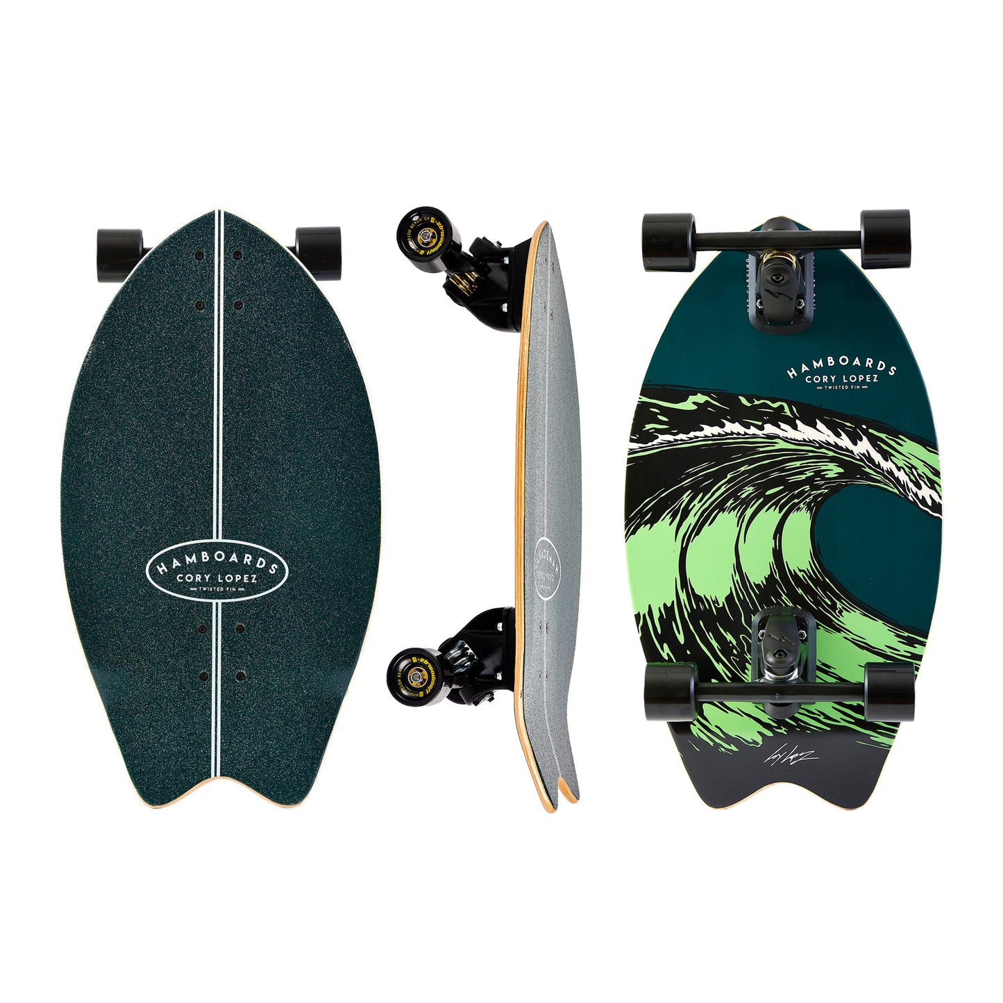 26" The Corey Lopez Twisted Fin - Dark Teal - Hamboards UK