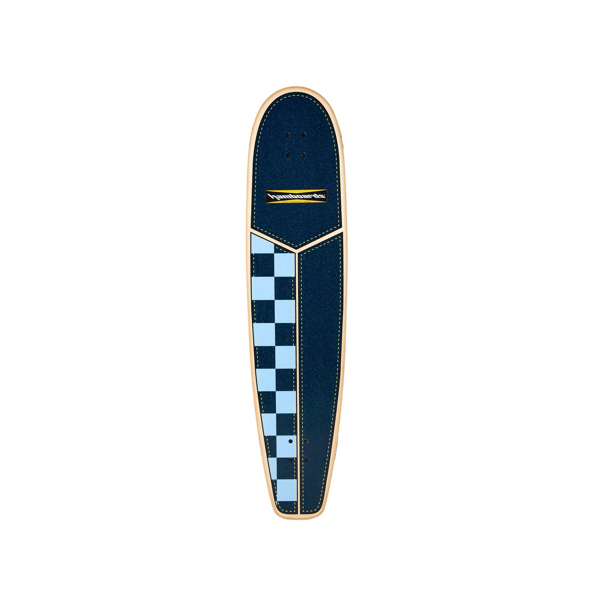 45" The Huntington Hop - Navy/Light Blue Checkers - Deck Only - Hamboards UK