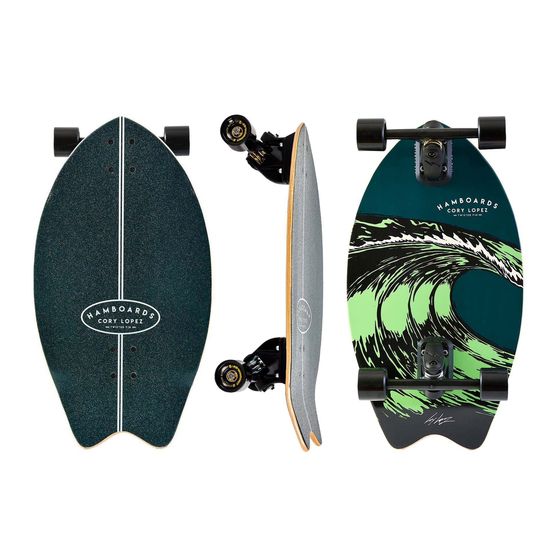 26" The Corey Lopez Twisted Fin - Dark Teal - Hamboards UK