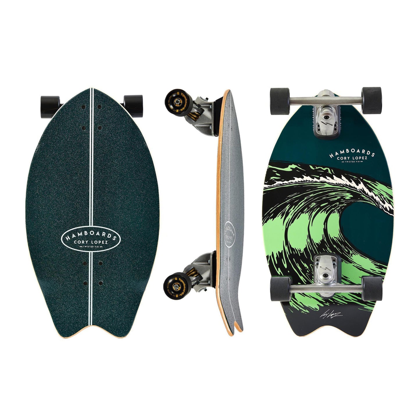 26" The Corey Lopez Twisted Fin - Dark Teal - Hamboards UK