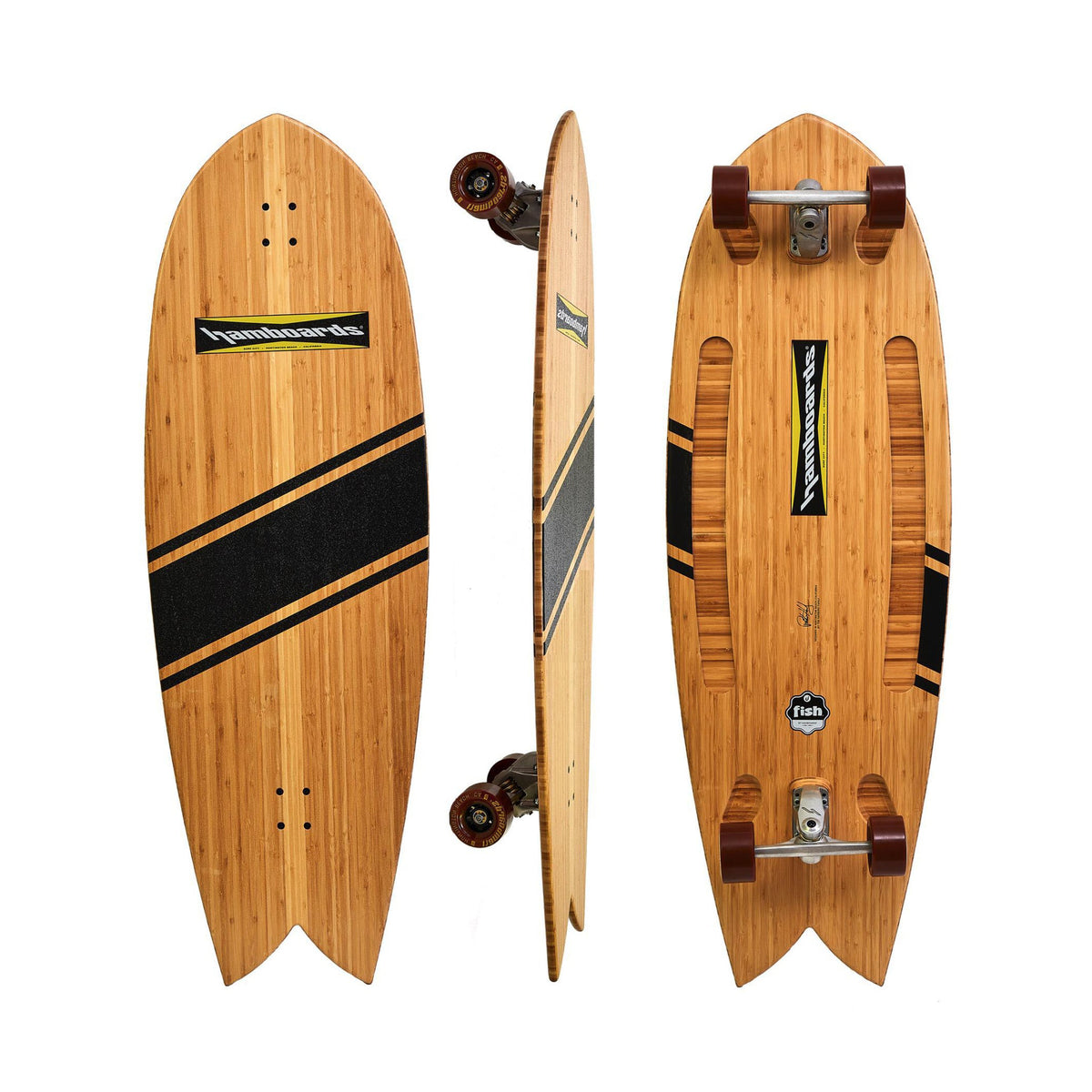 Hamboards FISH 4,5”Hamboards Fish Surf Skate Longboards Natural 