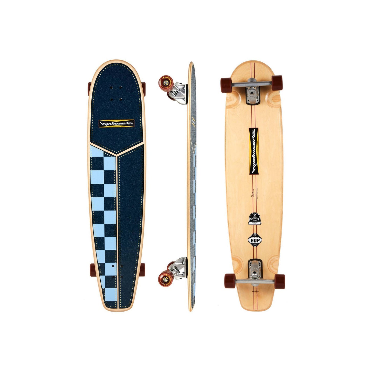 45" The Huntington Hop - Navy/Light Blue Checkers - Hamboards UK
